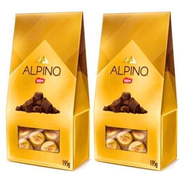 Imagem de Kit Bombom Chocolate Bag Alpino Ao Leite Nestlé 2Cx 195G Cada