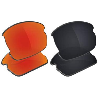 Imagem de Galvanic Lentes de substituição para óculos de sol Oakley Flak 2.0 OO9295 - Rubi + preto polarizado - Pacote combo