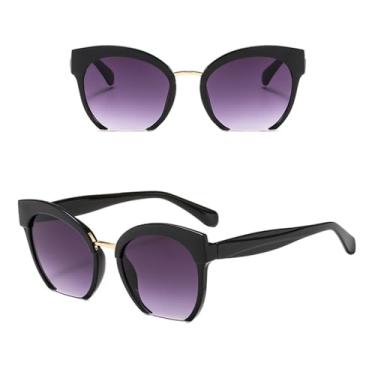 Imagem de Óculos de sol olho de gato feminino vintage colorido quadro lente plana óculos de sol feminino uv400,1, tamanho único