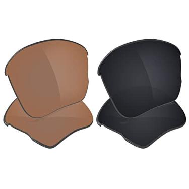 Imagem de Galvanic Lentes de substituição para óculos de sol Oakley Flak Jacket XLJ | Flak Jacket XLJ Asian Fit – Âmbar + preto polarizado – Pacote combo