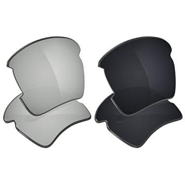 Imagem de Galvanic Lentes de substituição para óculos de sol Oakley Flak 2.0 XL OO9188 - cromado + preto polarizado - Pacote combo