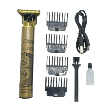 Imagem de Máquina Elétrica Masculina Recarregável de Cortar Cabelo e Barbear VINTAGE T9 (Dragon black).