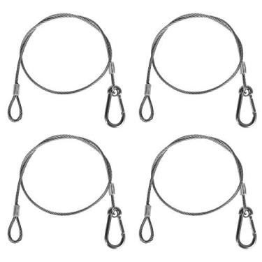 Imagem de Cabo de segurança de aço inoxidável Ekunbuy com cabo de segurança resistente com trava de mosquetão e cabo flexível para travar bagagens para pendurar luz de plantas