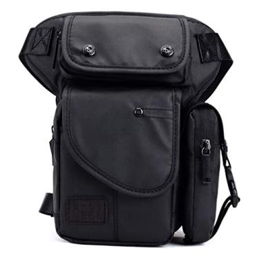 Imagem de Hebetag Bolsa de perna masculina para motocicleta para uso ao ar livre Motocicleta Motocicleta Mochila com cintura de coxa Fanny Pack masculina Multifuncional ao ar livre Viagem Esportes Andar de bicicleta Pesca Acampamento Caminhadas, #08Black(Oxford), 18cm(W)x8cm(D)x31cm(H)(7.08"x3.15"x12.20") app