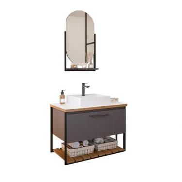 Imagem de Gabinete De Banheiro Vitta 60 Com Espelho Ori Titanio - Mgm