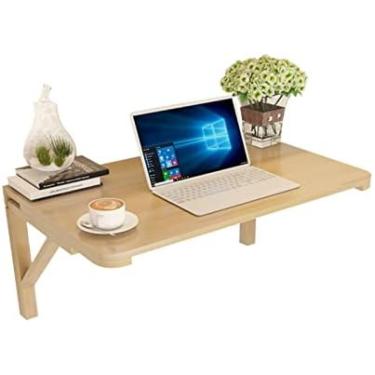 Imagem de Mesa montada na parede Mesas rebatíveis de cozinha dobráveis, bancada dobrável e dobrável para escritório doméstico, lavanderia, garagem, bar no porão, escritório ou cozinha, natural, L120xL
