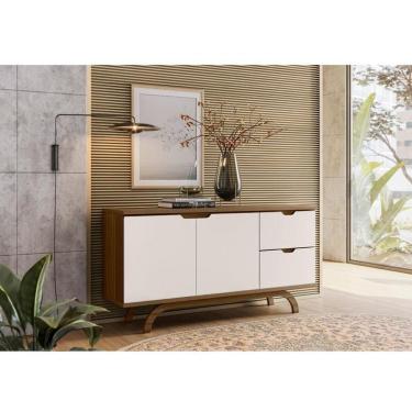 Imagem de Aparador Buffet Ambiente Vicenza Imbuia Off White – New Ceval