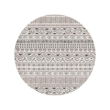 Imagem de Tapete redondo para área de poltrona, macio, antiderrapante, cor clara, decoração de sala de estar, lavável, vestiário, flanela, 10,160 cm, 62,99 pol.