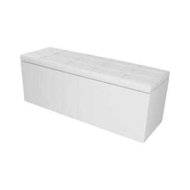 Imagem de Calçadeira Recamier Baú Solteiro 0,90m Roma Corano Branco - Pallazio