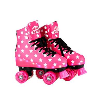 Imagem de Patins Retrô Clássico 4 Rodas Com Led Tamanho 37/38 - Bbr Toys