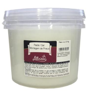 Imagem de Vaselina em Pasta Gel Para Montagem De Pneus Balde Com 2,5 Kgs Econômico Vegetal Altezza Industrial Biodegradável Monta Pneu