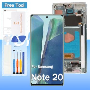 Imagem de Substituição de tela para Samsung Galaxy Note 20 5G /Note 20 4G SM-N981U, SM-N981A, SM-N981W, SM-N980 17.0 cm (OLED) LCD Display Digitalizador Touch Assembly Repair (verde com moldura)