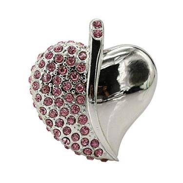 Imagem de 32 GB rosa vidro coração forma USB flash drive pendrive USB flash disco pen unidade flash drive flash flash drive flash USB stick 2,0 USB unidade USB flash card U disco