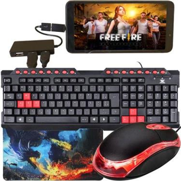 Imagem de Kit Mobilador Gamer Completo Teclado Mouse Pad Compatível com Vários J