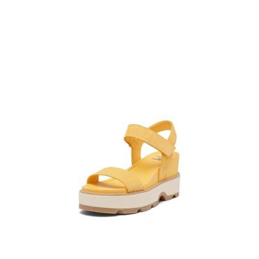 Imagem de Sorel Sandálias Anabela Joanie IV Y Femininas, Raio amarelo, branco mel, 6.5