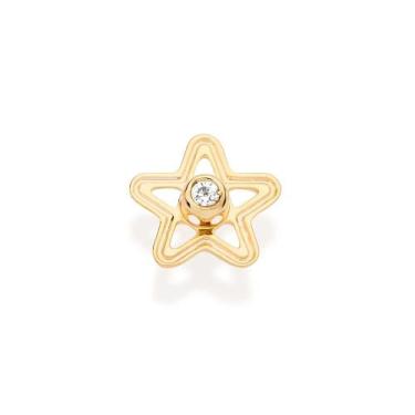 Imagem de Brinco banhado ouro 3x 24k 18k e 22k femininos pequeno zircônia estrel