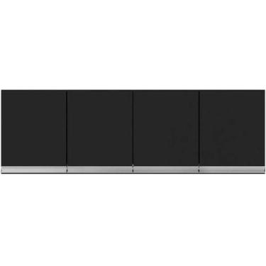 Imagem de Armário Aéreo Cozinha Adriana 4 Portas 160 cm - AJL, Preto
