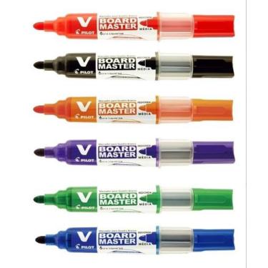 Imagem de Kit com 6 Pincel Marcador de Quadro Branco com Refil Pilot