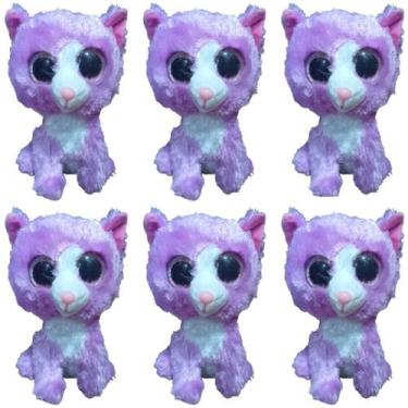 Imagem de Kit C/6x Brinquedo de Pelúcia Gato Roxo - Ty Rara