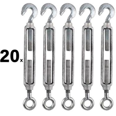 Imagem de Kit 20 Esticador para Cabos de Aço Cordoalhas Cerca Esticar Tensionar 