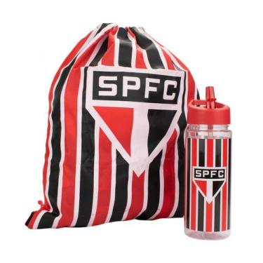 Imagem de Kit Spfc São Paulo Fc Garrafa Bico 450ml + Mochila Saco - Minas de Pre