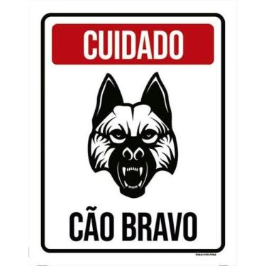 Imagem de Kit 5 Placas Cuidado Cão Bravo Ml1005 36X46 - Sinalizo