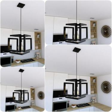 Imagem de Kit 4 Pendentes Luminária Infinity Industrial Preto - Metalcromo, Bivo