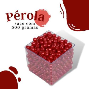 Imagem de Pérola Vermelha 10Mm Pacote Com 500 Gramas - Nybc