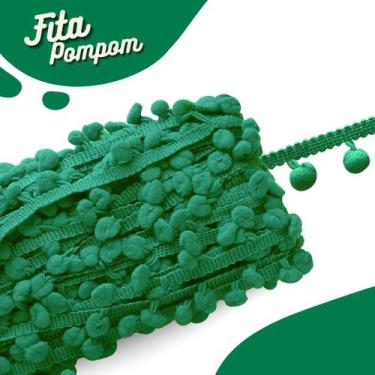 Imagem de Fita Pompom Verde Bandeira 30mm Rolo Com 25 Metros - Nybc