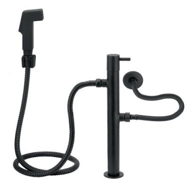 Imagem de Ducha Higiênica Vertical De Piso Preto/Black Com Derivação - Modelar