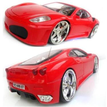Imagem de Carrinho Controle Remoto Ferrari corrida LEDs Vermelho. - toys