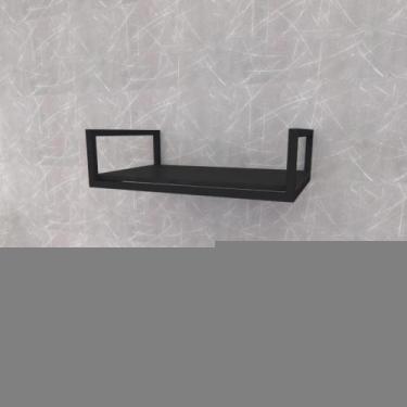 Imagem de Prateleira industrial suspensa estante parede nicho preto ferro e made