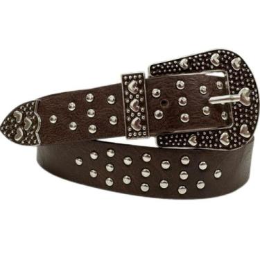 Imagem de Cinto Country Unissex Cowboys Metal Bolinhas Zx-m-10 - shr, Marrom