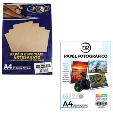 Imagem de Kit Papel Fotográfico Mais Papel Kraft Pardo - OFF PAPER E T10OFFICE