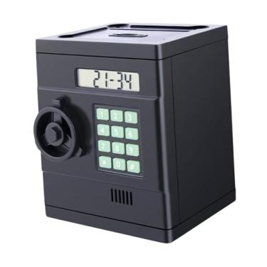 Imagem de Kokiya Cofrinho para crianças, caixa eletrônico de brinquedo, resistente, portátil, criativo, economizador de dinheiro, banco eletrônico para crianças, Preto
