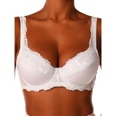 Imagem de Sutiã com Aro e Bojo Iridien Demillus 65204/65104 Taça B, Branco, 44