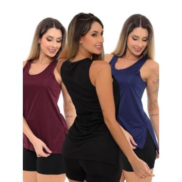 Imagem de Kit 3 Peças - Camiseta Regata Feminina Tapa Bumbum Mullet Academia Fit