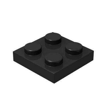 Imagem de Plwooyur Classic Black Plates Bulk - 2x2 Building Plates Flat 100 Piece, Compatible With Lego Parts and Pieces (M0659-23)