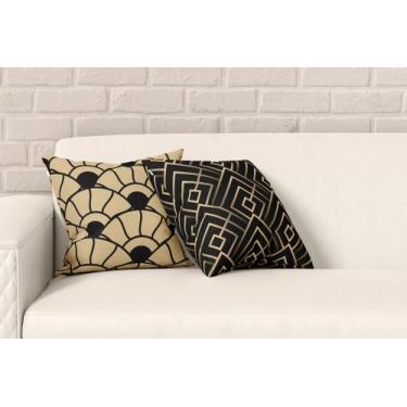 Imagem de Kit 2 Almofadas Com Enchimento Amelie Linhas Douradas - Core Decore