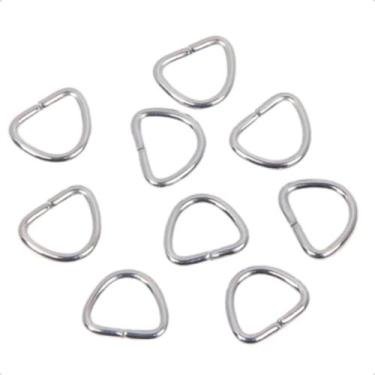 Imagem de Kit 50 Meia Argola Niquelada 15mm Para Artesanatos E Bolsas - Magazine