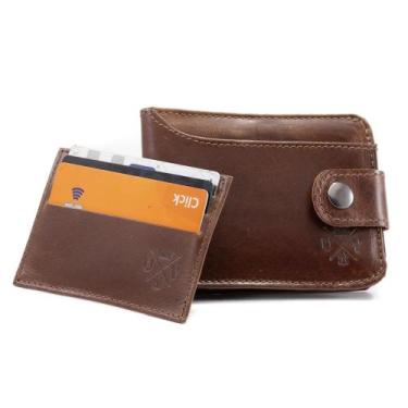 Imagem de Carteira Masculina Grande Porta Documento em Couro Completa Com Fecho 