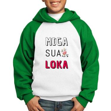 Imagem de Moletom Infantil Miga Sua Loka - Foca na Moda, Branco, Verde, 8