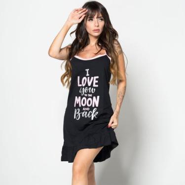 Imagem de Camisola Malha Feminino Estampada Alça Fina Pijama Dormir - Bella Fior