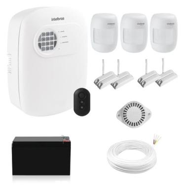 Imagem de Kit Alarme Residencial Intelbras ANM 24 NET com 7 Sensores Com Fio, Co