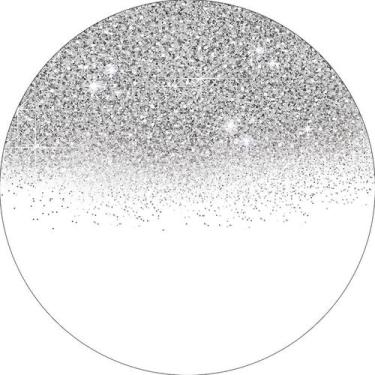 Imagem de Painel De Festa Redondo 1,50x1,50 -  Efeito Glitter Prateado fundo Bra