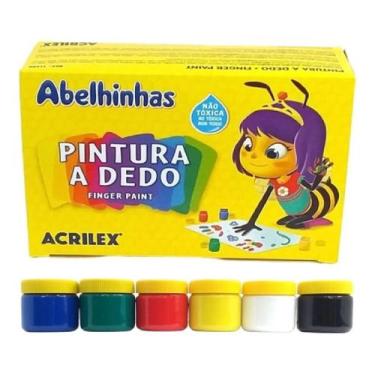 Imagem de Tinta Pintura a Dedo com 6 Potes de 15ml - Acrilex