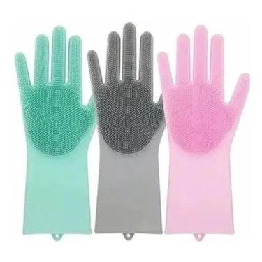 Imagem de Par De Luva Esponja Lava Louça Mágica Escova De Limpeza - oem