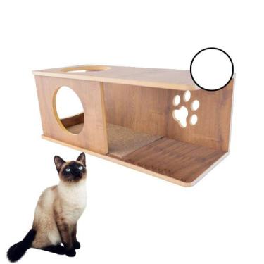 Imagem de Nicho G Fundo Fechado Para Gato 1peça LAMINADO - BT WOOD, BRANCO
