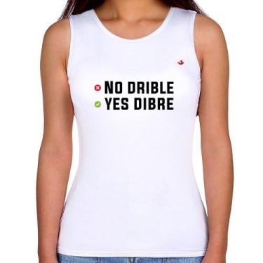 Imagem de Regata Feminina No drible, yes dibre - Foca na Moda, Branco, GGG