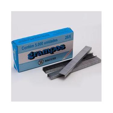 Imagem de Grampo 26/6 Galvanizado Caixa Com 5000 Unidades Bacchi